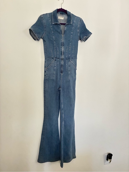 We The Free Pants - Free People We The Free Jayde Flare Leg Jumpsuit - Blue Denim small